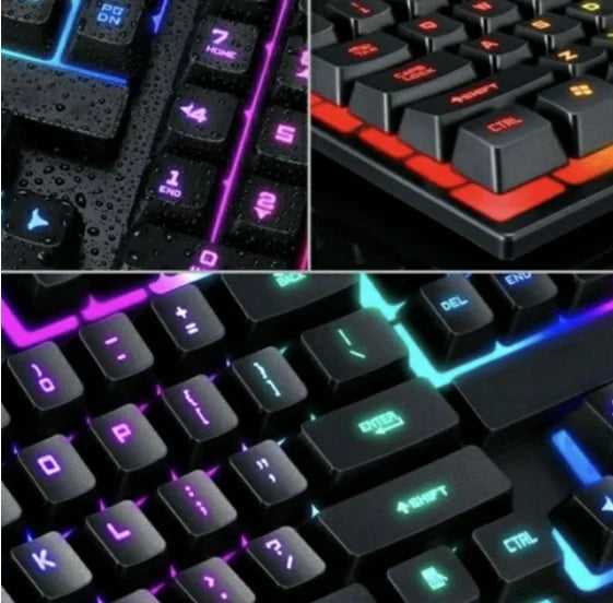 Teclado Gamer Semi-mecânico RGB LED retroiluminado Computador Pc