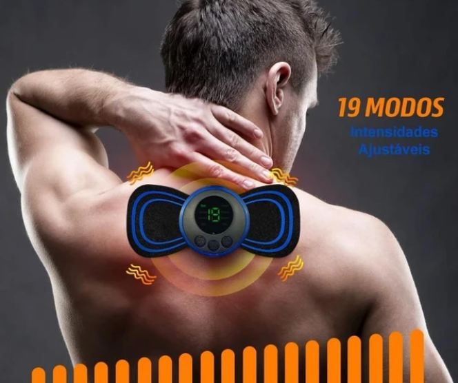 Mini Massageador EMS Estimulador Elétrico Portátil Para Alívio Da Dor Muscular Cervical