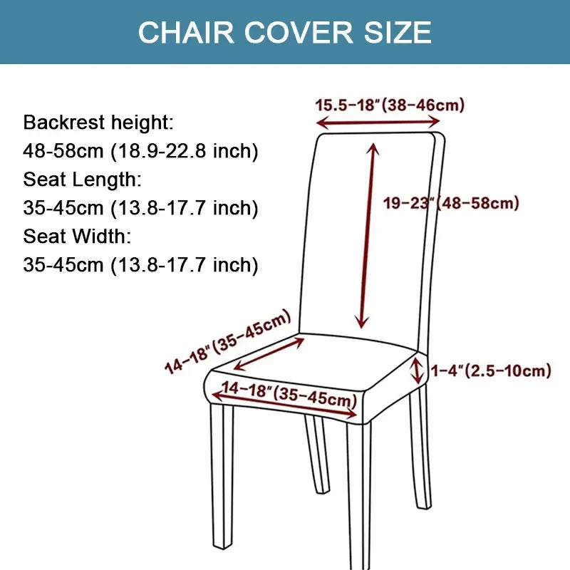 Elastic Dining Room Chair Cover Stretch Thick Jacquard Kitchen Chair Cover Slipcover for Dining Kitchen Hotel Wedding Banquet