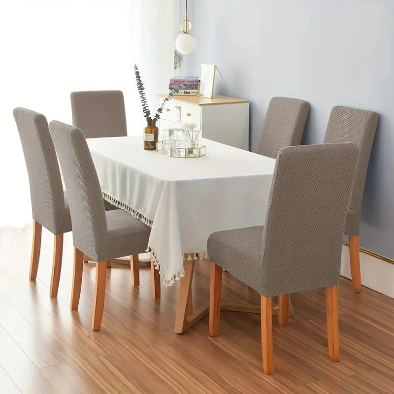 Elastic Dining Room Chair Cover Stretch Thick Jacquard Kitchen Chair Cover Slipcover for Dining Kitchen Hotel Wedding Banquet