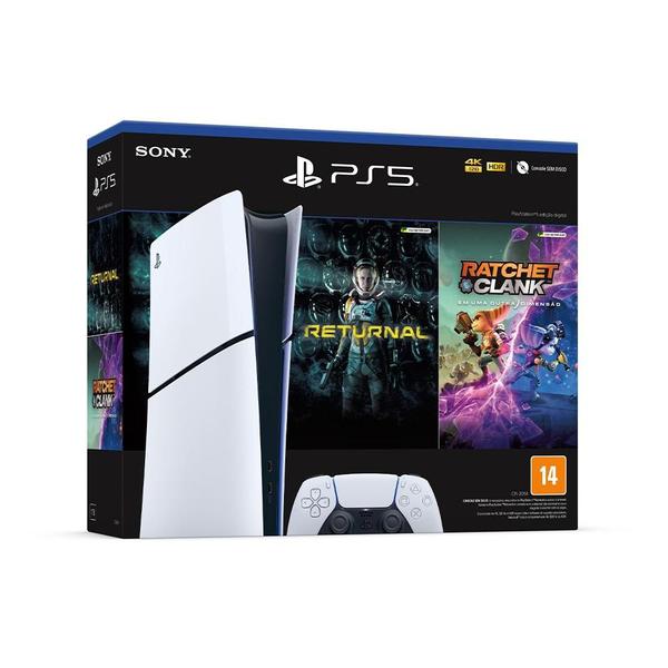 Console PlayStation 5 Slim, SSD 1TB, Edição Digital, Branco + 2 Jogos